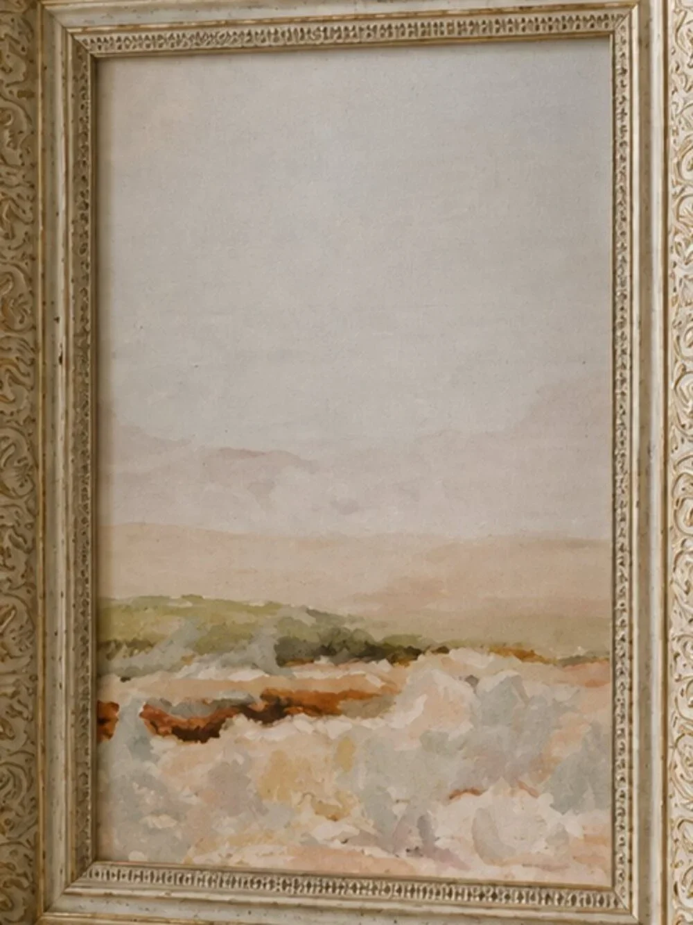 Desert Sunset Coastal Landscape Painting Print Neutral Color Palette Wall Art